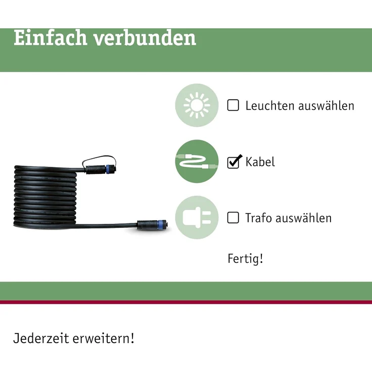 Paulmann 94276 Plug&Shine Connector IP68 5m Schwarz ein Anschluss – Bild 2