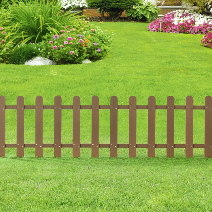 Gartenzaun Elda WPC 200x60 cm Braun neu. holz – Bild 5