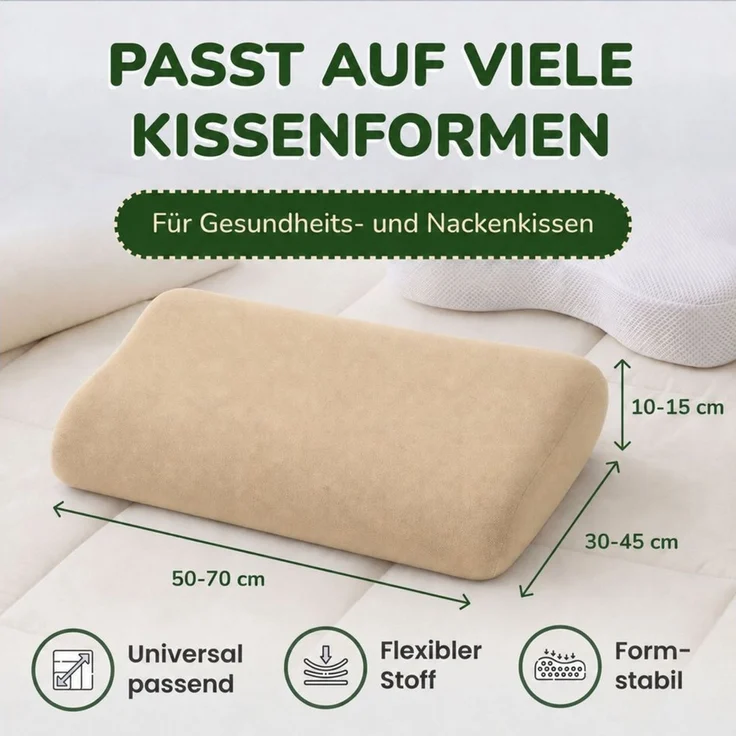 leevitex® Kissenbezug für Gesundheitskissen & Nackenkissen, 30-45 x 50-70 x 10-15 cm, (2 Stück), Jersey-Stretch mit Rundumgummizug, 97% Baumwolle, 3% Elasthan – Bild 3