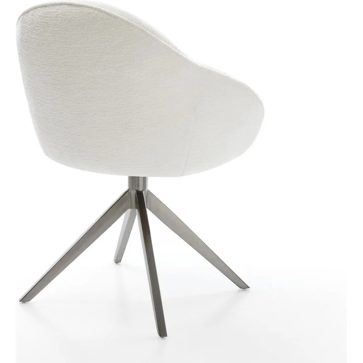 Drehstuhl Gaio-Flex Bouclé Soft Beige Kreuzgestell breit Graphit 360° drehbar Wippfunktion – Bild 5