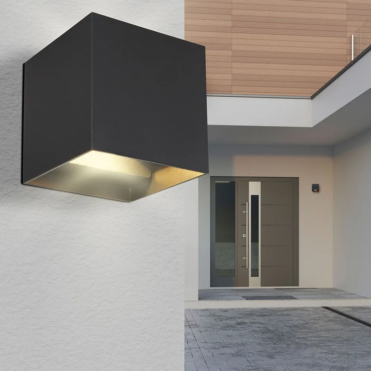 LED Außen-Wandleuchte, Aluminium, schwarz, IP54 – Bild 6