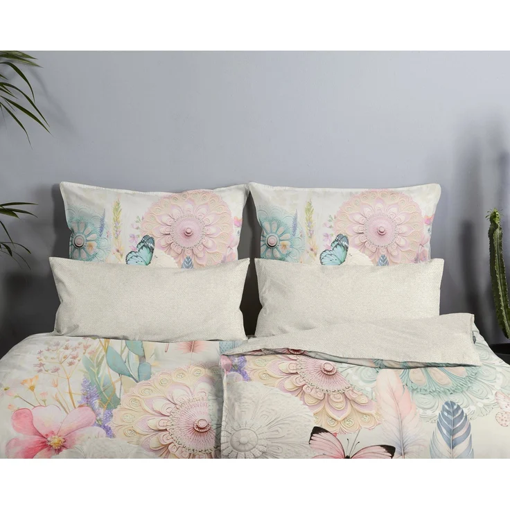 hip Satin Bettwäsche 135x200 Maysa Mandala Schmetterlinge magisch off-white 33294 – Bild 2