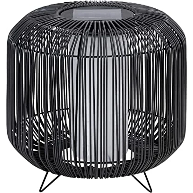 Dehner LED Solarleuchte Solar-Laterne Bari, Ø 30 cm, Kunststoff/Metall, Warmweiß, warmweißes Licht, Schutzart IP44, Farbe anthrazit – Bild 1