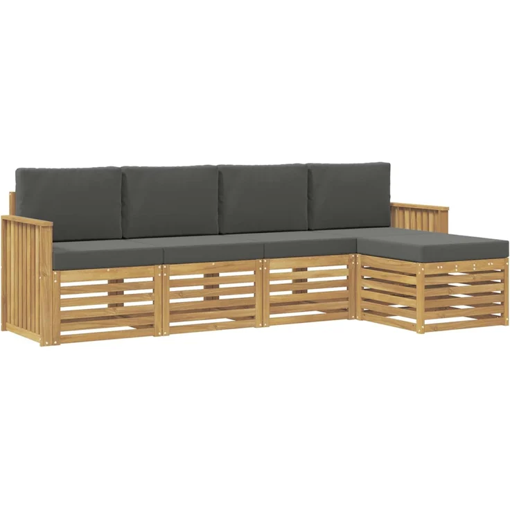 vidaXL Outdoor-Sofagarnitur 5 stk. 5-Sitzer Weiß und Anthrazit 3391672 – Bild 2