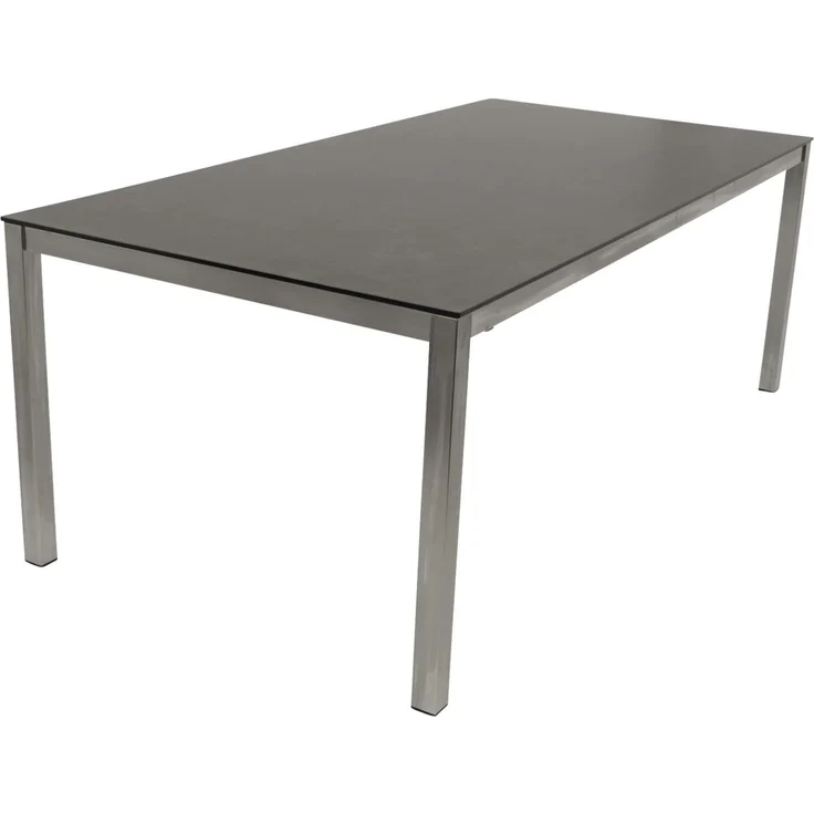 DEGAMO SYDNEY Gartentisch, Edelstahl + Glas, grau, 200x100cm – Bild 3