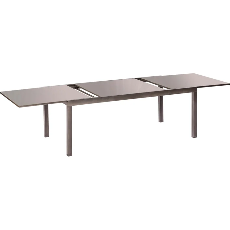 Amalfi Gartenmöbel Set 7tlg, 6 Stapelsessel, Semi Ausziehtisch 200 (300) x 110 cm, graphit/diamant, Aluminium/Textil – Bild 8