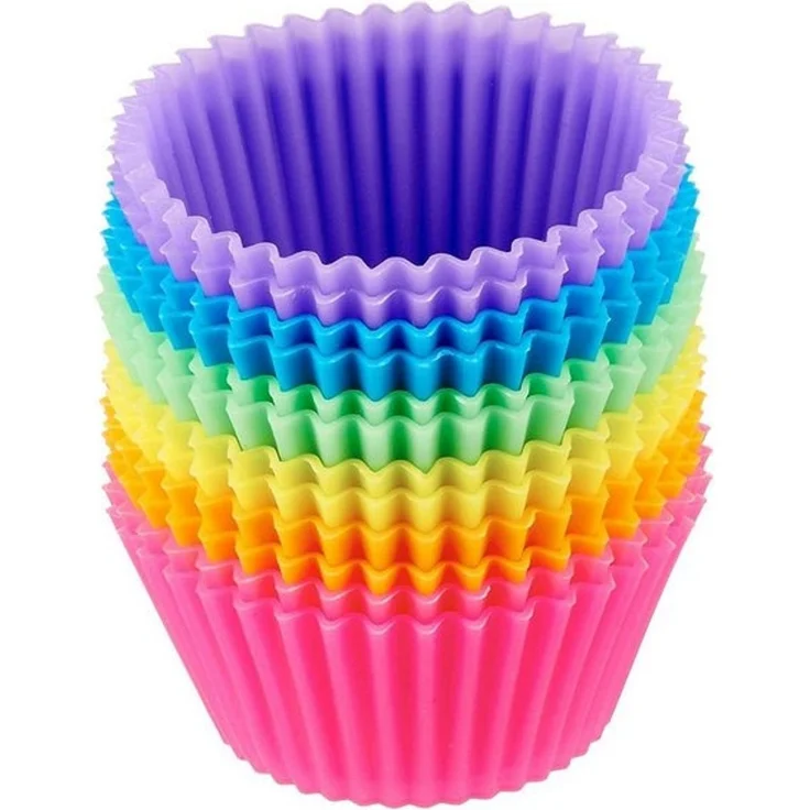 TUWENA Silikonform Wiederverwendbare Muffinformen aus hochwertigem Silikon Cupcake, (12-tlg), Antihaftwirkung – Bild 4
