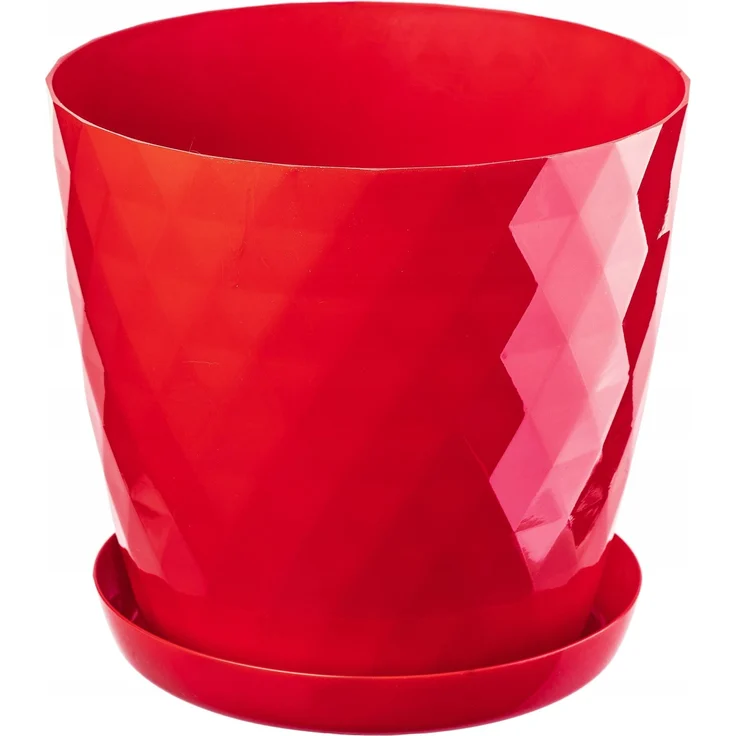 KADAX Kunststoff-Blumentopf mit Ständer, Blumentopf-Abdeckung, Blumen, 14 cm, Rot – Bild 7