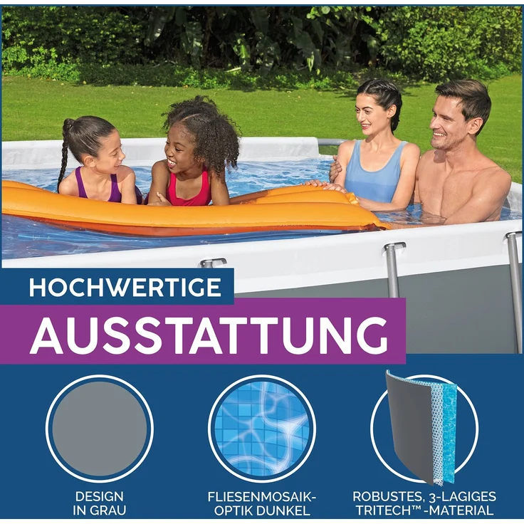 Power Steel™ Frame Pool, Grau, 404 x 201 x 100 cm – Bild 5