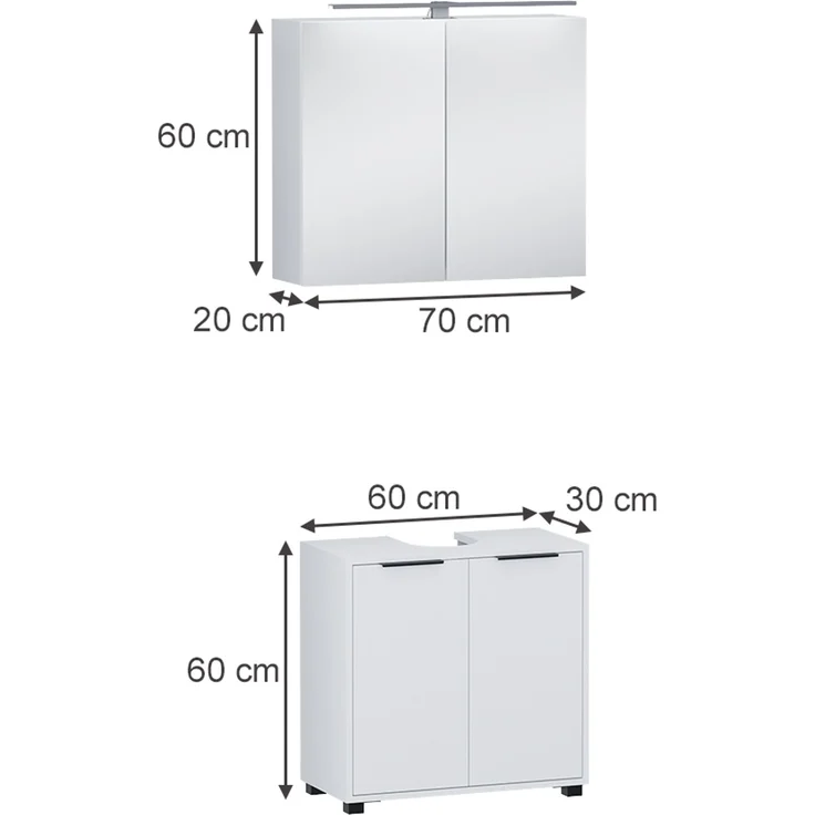 Badmöbel-Set Lavio Weiß 2 Teile Vicco – Bild 2