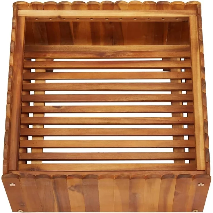 DELUKE® Hochbeet aus Holz JONA 50x50x25cm, Akazienholz Hochbeet für Garten Hochbeet Holz Gartenbeet hoch Kräuterbeet xxl Blumenbeet Gemüsebeet groß Garten – Bild 3