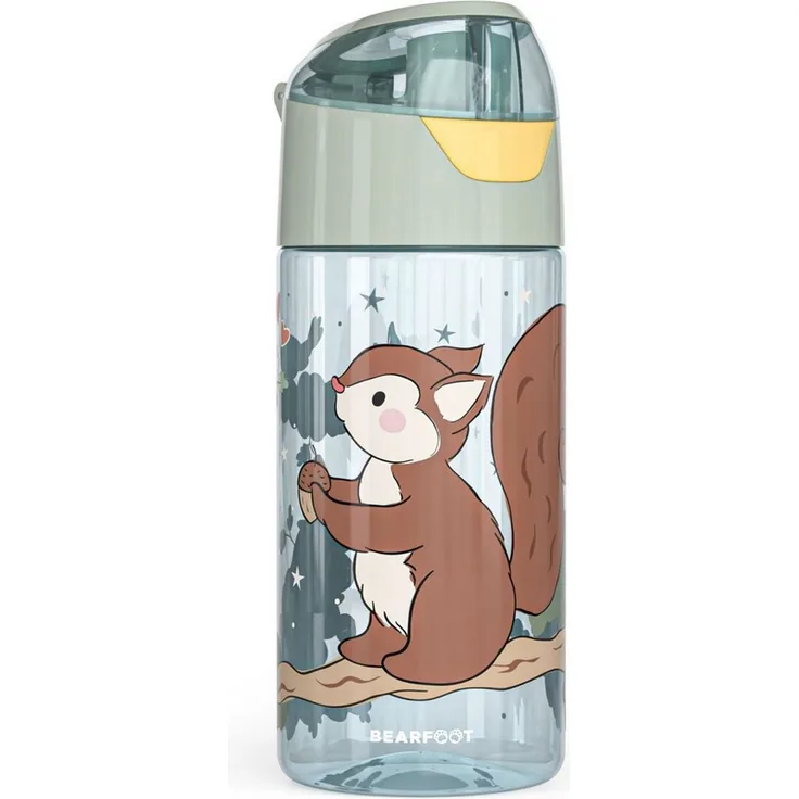 BEARFOOT Trinkflasche Trinkflasche Kinder, leichte Wasserflasche-Eichhörnchen sage