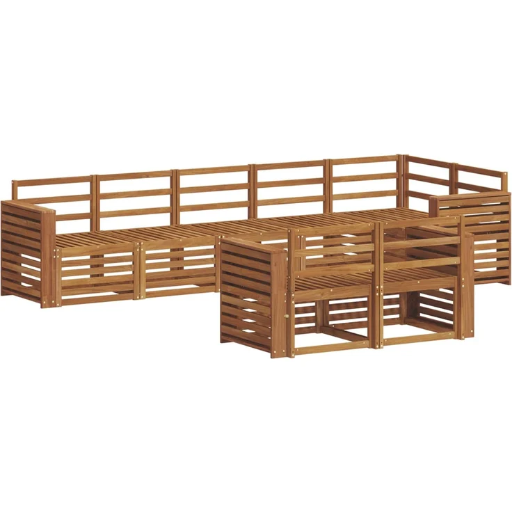 vidaXL Outdoor-Sofagarnitur 8 stk. 8-Sitzer Natur Massivholz Akazie 3375014 – Bild 2
