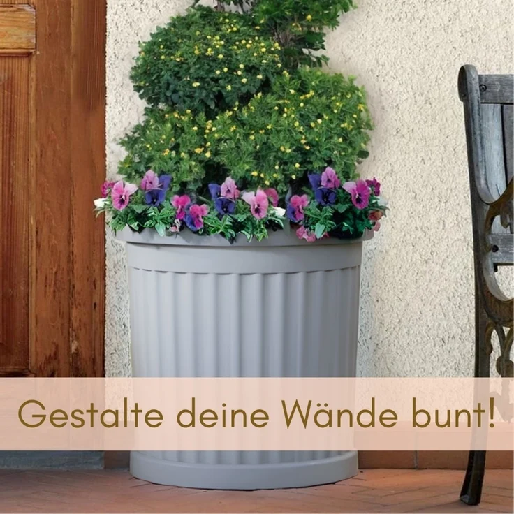 GarPet Pflanzkübel Pflanzkübel mit Unterssetzer Halbrund Pflanz Gefäß Blumen Groß Topf – Bild 6