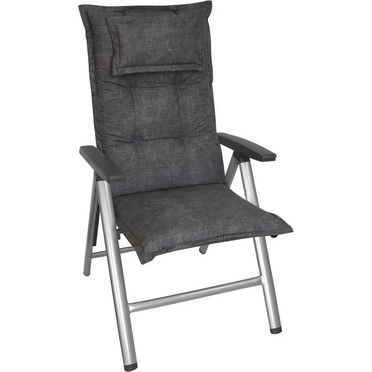 NYVI Hochlehnerauflage Hochlehner Auflagen NYVILux 120x50 cm Anthrazit 2er Set Stuhlauflagen, (2 St), 8 cm Komfort Sitzpolster, Polsterauflage mit Kopf Stützkissen – Bild 1