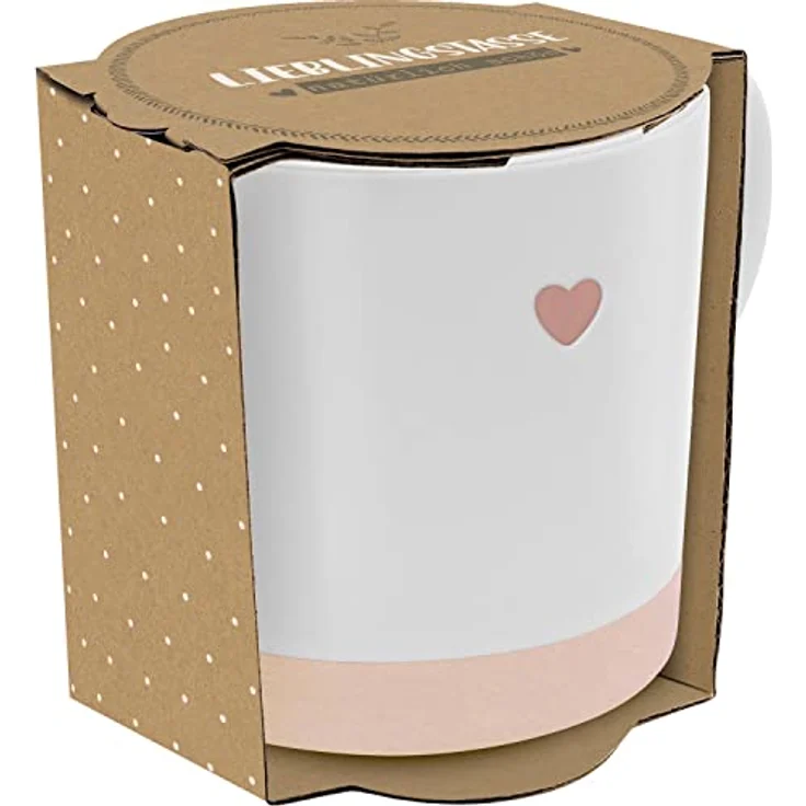 GRUSS & CO Tasse mit graviertem Herz| Steinzeug, 40 cl, mehrfarbig | Geschenk Liebe | 48430 – Bild 4