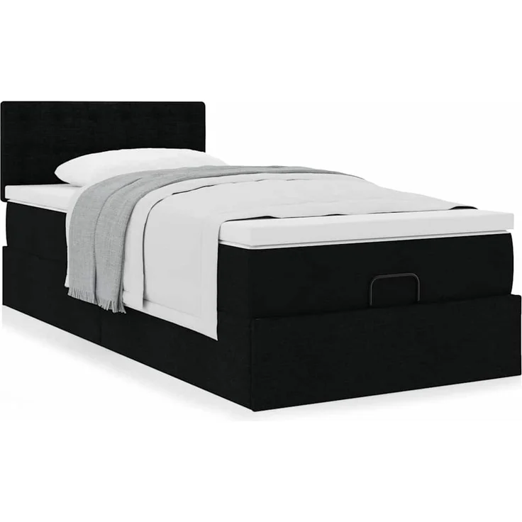 vidaXL Ottoman-Bett mit Matratze Schwarz 90x200 cm Stoff 3311596 – Bild 12