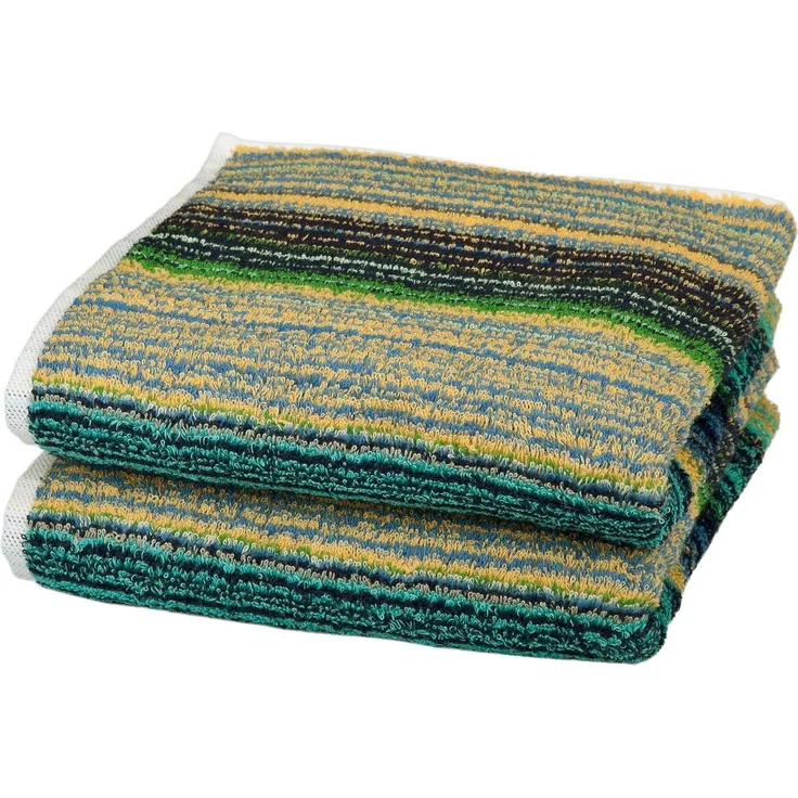ROSS Handtücher Missoni-Serie, Frottier (Packung, 2-St), aus feinster Baumwolle, dezente Streifen, Multifarben