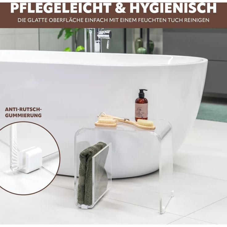 eluno Beistelltisch 2in1 aus Acryl mit Magazinhalter (1-St) – Bild 4