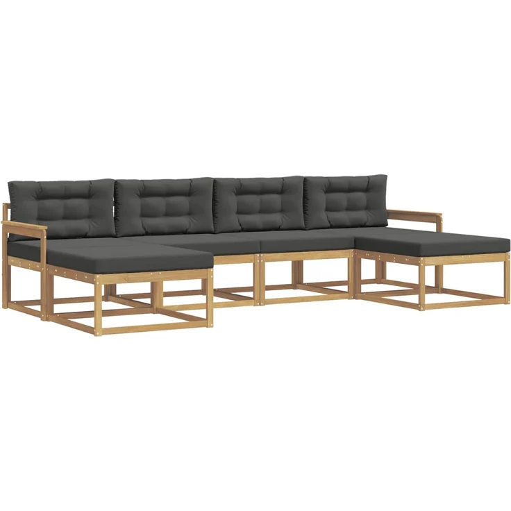 vidaXL Outdoor-Sofagarnitur 6 stk. Weiß und Anthrazit 3386821 – Bild 2