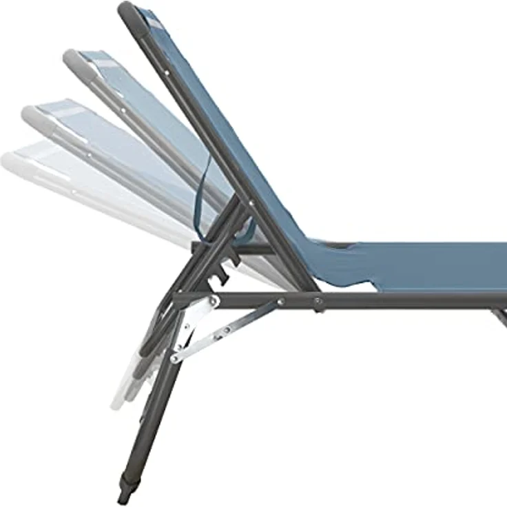 HOMECALL Aluminium-Klappliege, Textilene-Gewebe, 200x70 cm, Max. Tragkraft 150 kg - Blau – Bild 6