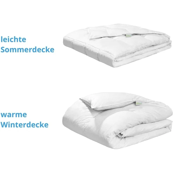Bodyprotect Daunenbettdecke Kassettendecke, Füllung: 60% Daunen / 40% Federn, Bezug: 100% Baumwolle, mit Mako-Daunenbatist, waschbar – Bild 4