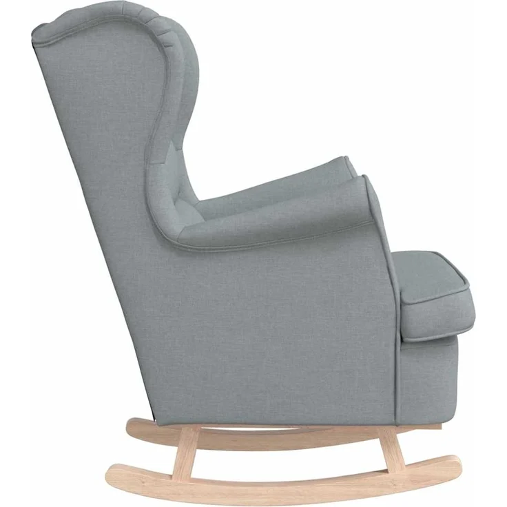 Schaukelsessel, Schaukelstuhl Hellgrau 74x90x102 cm Stoff – Bild 5