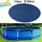 115µm Pool Solarplane Poolheizung Solarfolie Abdeckung Rund Blau Schwarz 305cm