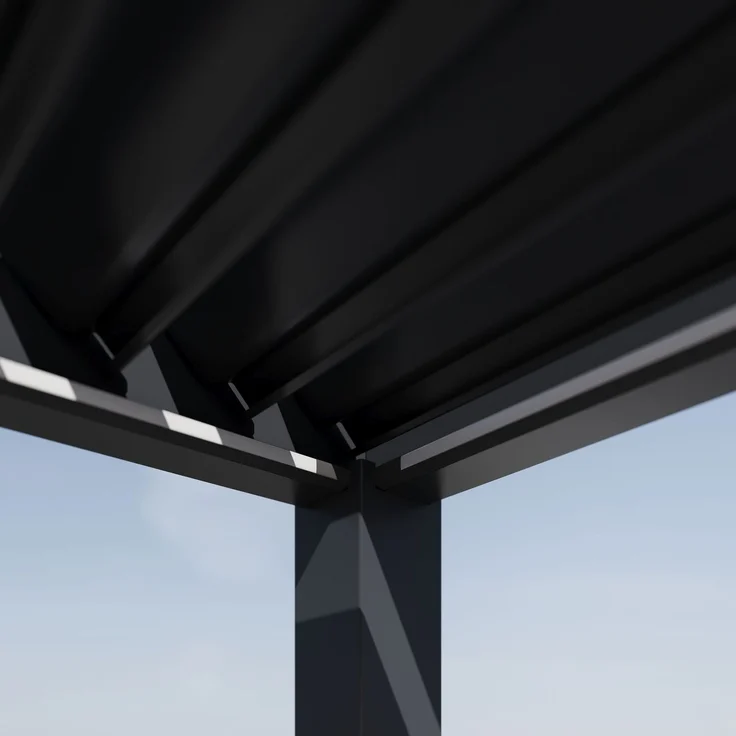 Weide E-Deluxe Plus | elektrische Pergola mit LED | Voll Aluminium | 4 x 6 M | motorisiertes Lamellendach anthrazit – Bild 6