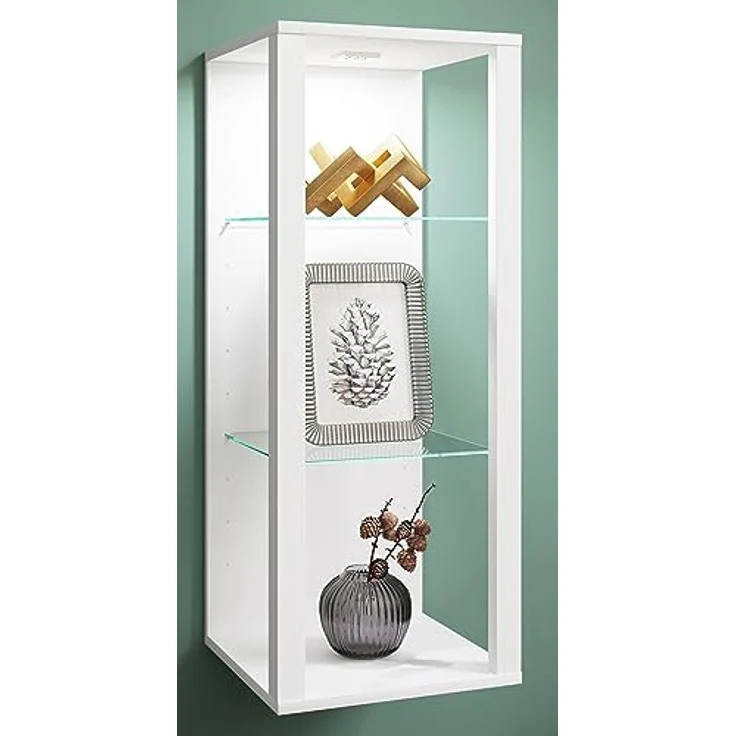 MID.YOU Hängevitrine Glasol, Weiß, Holzwerkstoff, 2 Fächer, 35x90x35 cm, hängend – Bild 3