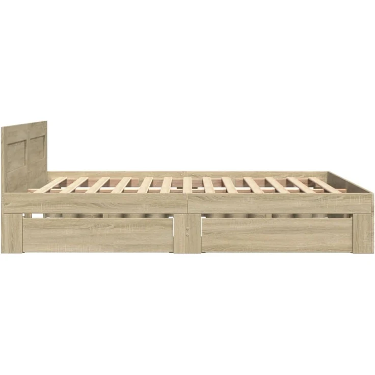 vidaXL Bettgestell mit Kopfteil Sonoma-Eiche 120x190 cm Holzwerkstoff 3295606 – Bild 6