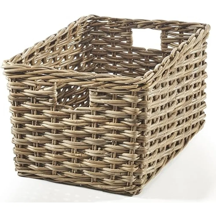 Kobolo Aufbewahrungskorb Regalkorb Rattan kubu mit Grifflöchern - Gr. L – Bild 1
