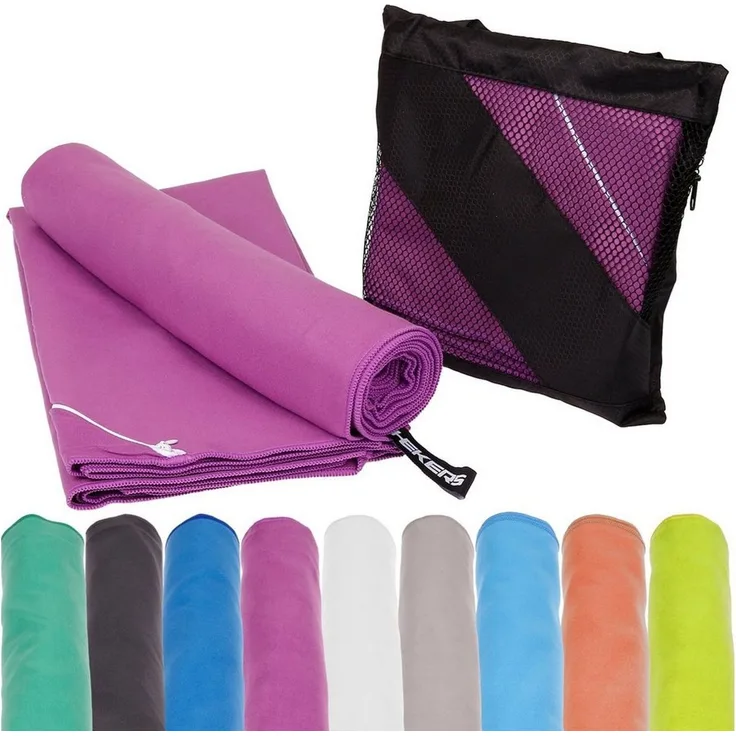 Mach1 Sporthandtuch Mikrofaser Sport Handtuch – kompakt & schnell trocknend, (2-St), Mit Reißverschlussfach