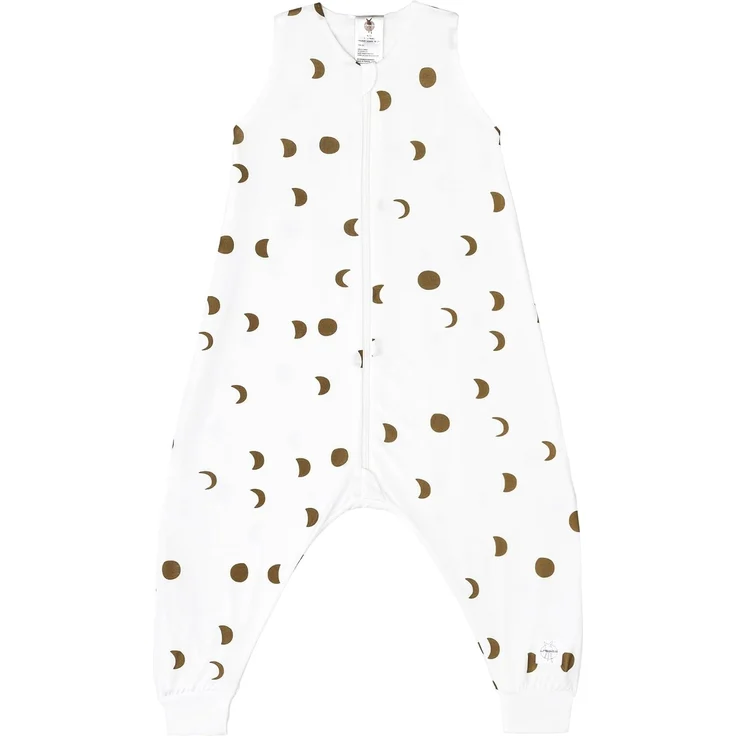 LÄSSIG Kinder Schlafoverall mit Beinen 0,5 TOG atmungsaktiv aus Jersey mit Tencel™ Lyocell/Sleeping Jumper Moon Milky, Größe 110/116 – Bild 1