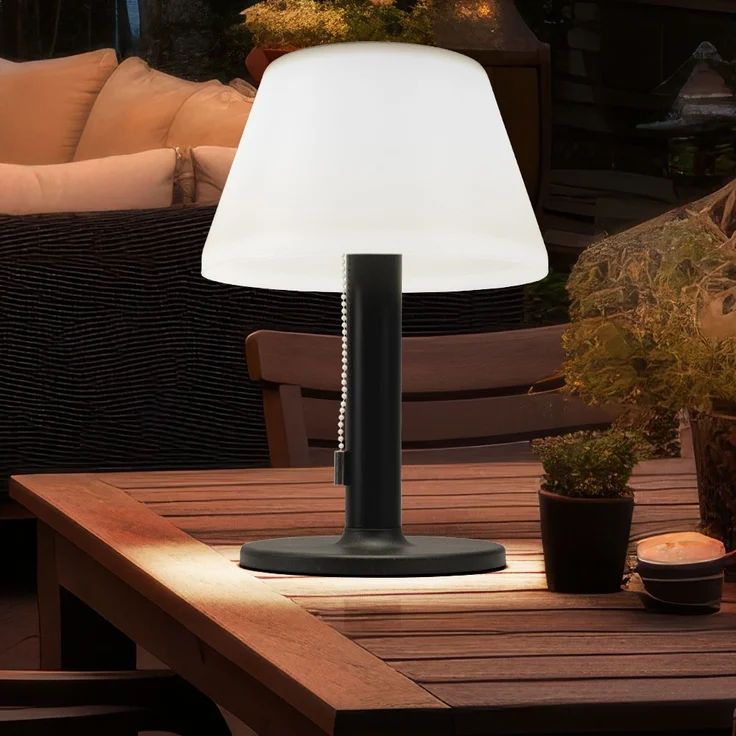Kynast Solar LED Tischlampe warmweiß schwarz 2-Lichtstufen Außenbereich – Bild 8