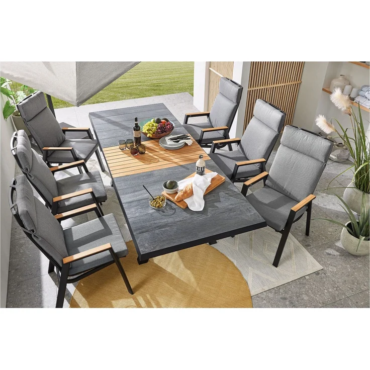 Gartentisch MONDO Ferina, Keramik, Schwarz, 204 x 77 x 103 cm – Bild 3