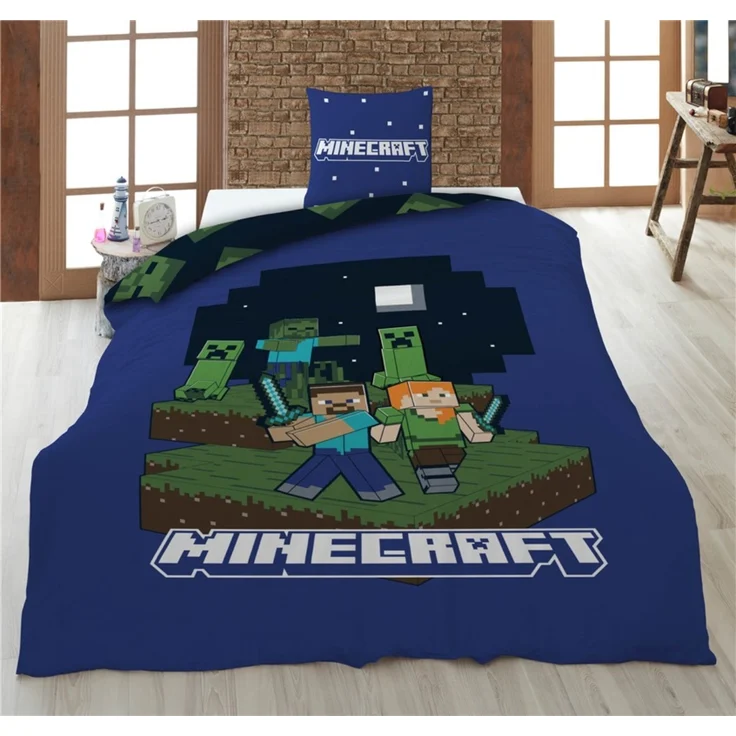 Minecraft Bettwäsche Set 140 × 200 cm mit Kissenbezug 65x65 cm – Bild 3