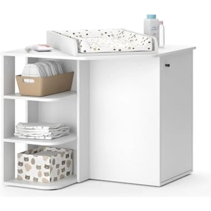 Wickelkommode Kristian Weiß 85 x 77.3 cm mit Tür und offenen Fächern Vicco – Bild 7