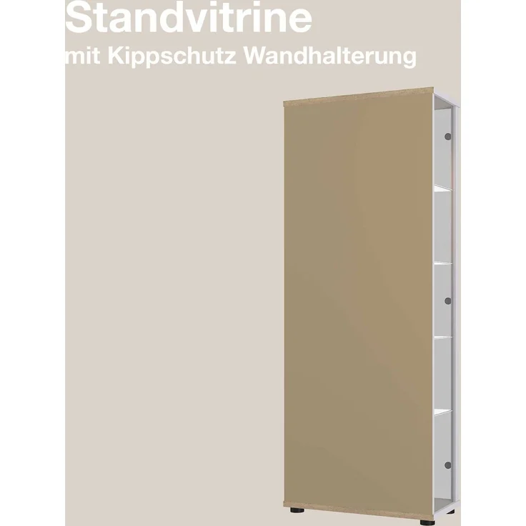 K-Möbel Glasvitrine C1019 (Glasvitrine (176x67x33 cm) mit 2 Glastüren) Glasvitrine Stehend – Bild 7