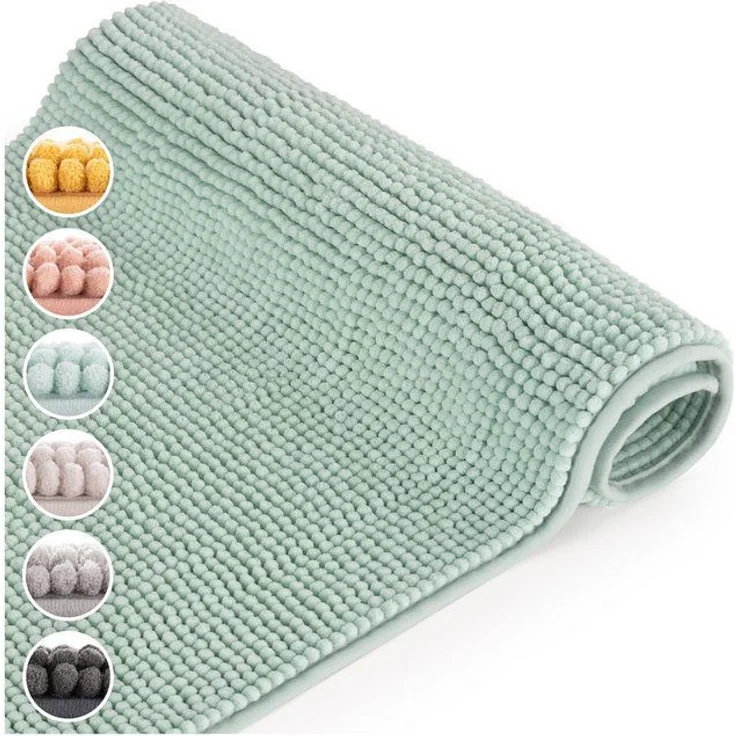 Blumtal Badematte Chenille weicher Badezimmerteppich, strapazierfähig, rutschfest, Polyester, Läufer, 40°C maschinenwaschbar – Bild 4
