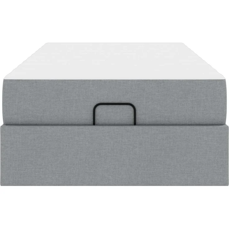 vidaXL Bettgestell mit Matratze mit Matratze 2 pcs Hellgrau Stoff 3399459 – Bild 5