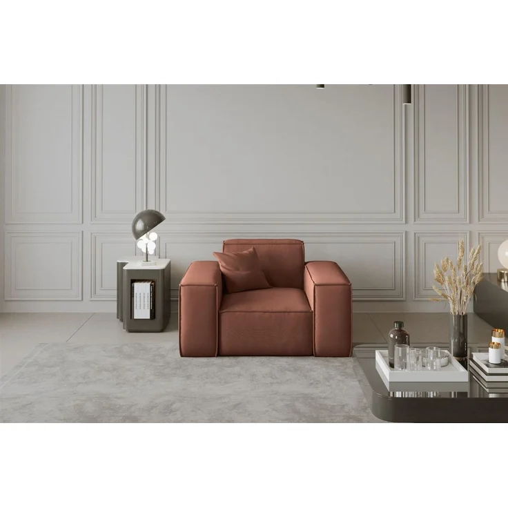 Sessel Designersessel CELES in Stoff Opera Velvet Kupferbraun – Bild 1
