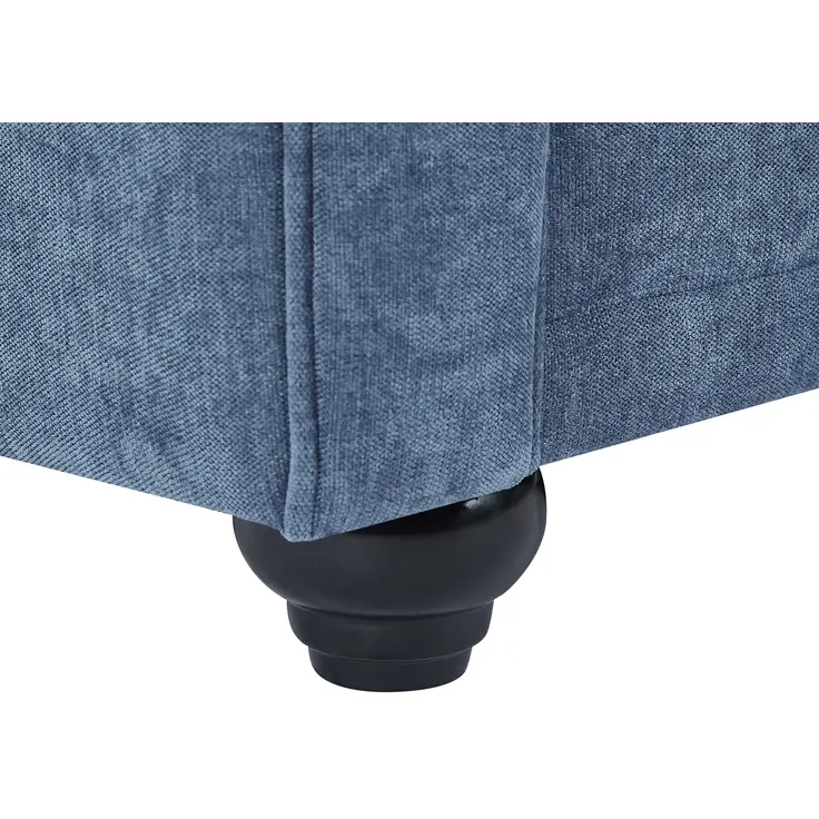 Vente-unique - CHESTERFIELD Sessel Stoff Blau - B 78 cm x H 72 cm x L 82 cm – Bild 6