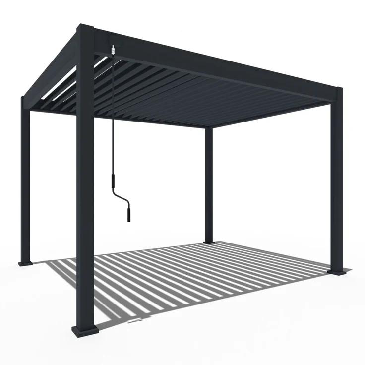 Weide Classic | Pergola Aluminium freistehend | 3 x 3,6 M | Lamellendach anthrazit – Bild 1