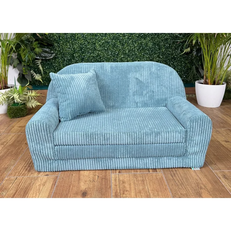 FORTISLINE Kindersofa Mini-Sofa Rosalia aus Cord – Komfort, Stil und Sicherheit für Ihr Kind, zusammenklappbar, waschbarer Bezug, keine Montage erforderlich – Bild 3