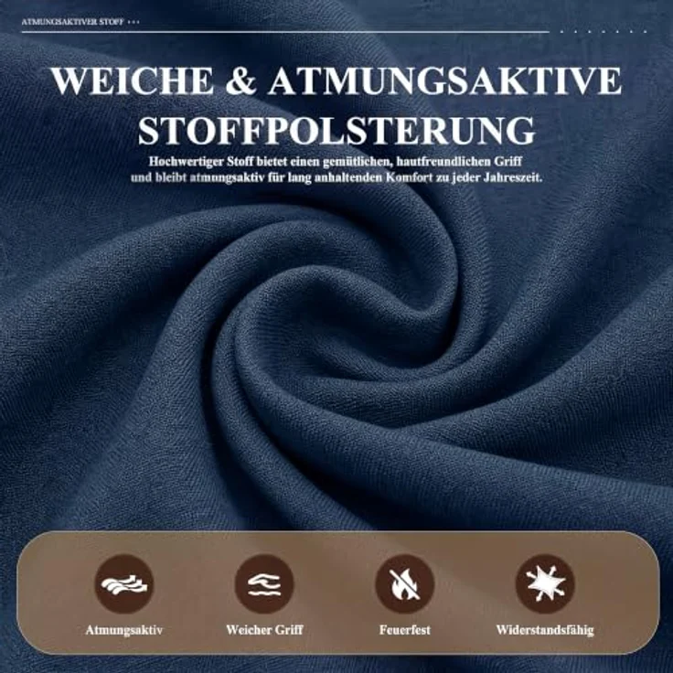 COLAMY Verwandelbarer Schlafsessel Stoff Futon Sofa Bett, Einzel Schlafsofa mit USB-Anschluss, klappbarem Tisch, Kissen und Verstellbarer Rückenlehne für Wohnheim, Schlafzimmer, Blau – Bild 3