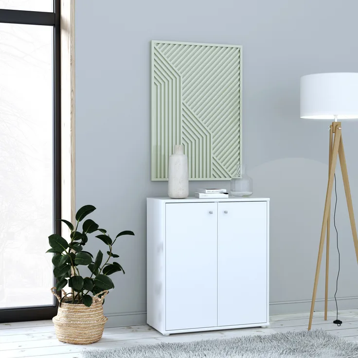 'Tempra 2' Kommode, 85,5 x 34,8 x 73,7 cm, Weiß