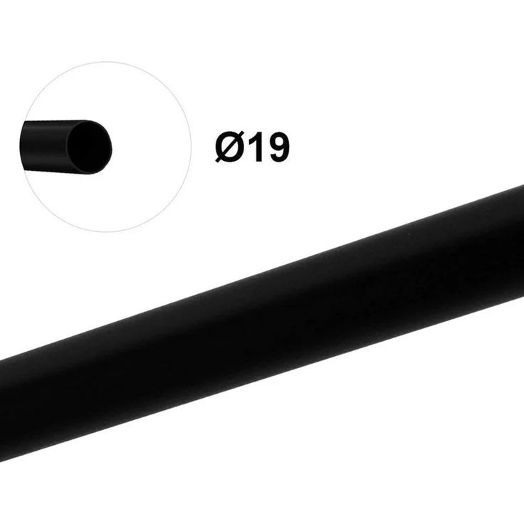 MDEKOR Gardinenstange Gardinenrohr aus Metall – Stahlrohr für Stangen Ø 16, 19 & 25 mm, Ø 19 mm Schwarz Matt, Länge 200 cm – Bild 1