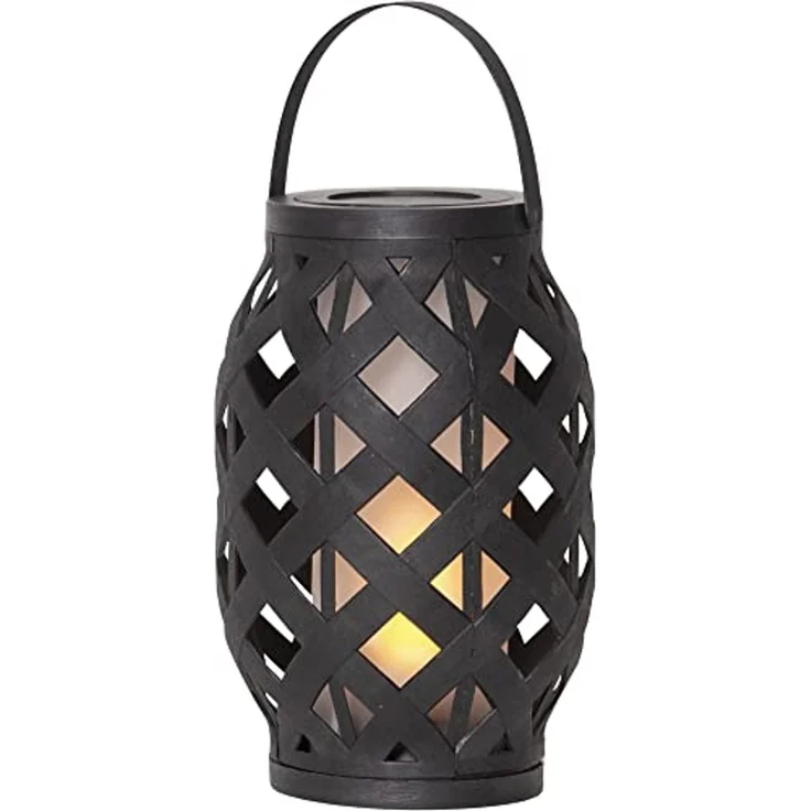 Garten-Laterne FLAME L black, Feuer-Effekt & Timer – Bild 1