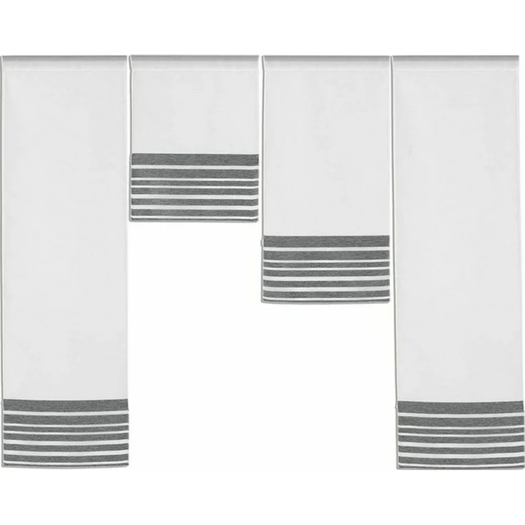 EXPERIENCE Scheibengardine Design Mini Flächenvorhang Set anthrazit 4028 4-tlg (4 St), Stangendurchzug, halbtransparent – Bild 2